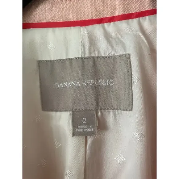 Banana Republic Linen Cotton Blazer Jacket Spring Work Wear Office Professional - Picture 2 of 9